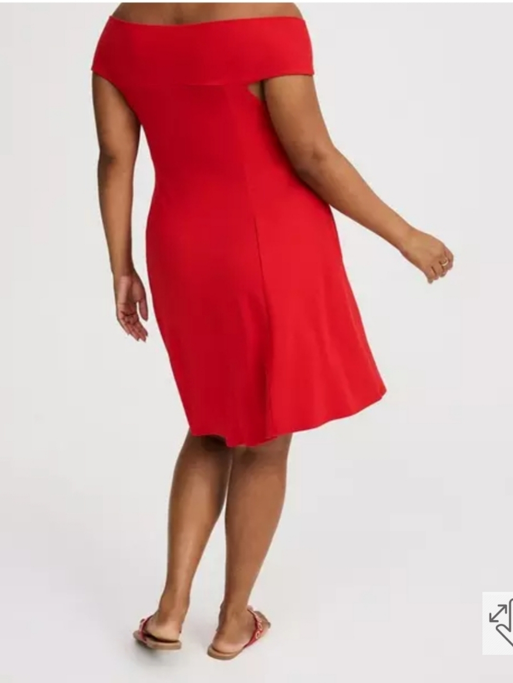 Torrid Off-Shoulder Twist Front Ribbed Red Dress Sz , R - Picture 3 of 8